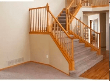 Roofing Near Me - Stair Case Interior - Before Image